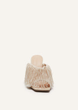 Load image into Gallery viewer, PF22 CROCHET FRINGE MULES CREAM
