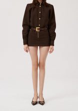 Load image into Gallery viewer, PF22 DENIM 03 SKIRT BROWN
