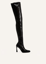 Load image into Gallery viewer, Thigh high boots in black patent leather
