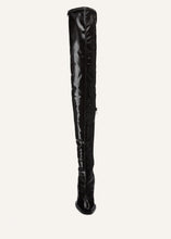 Load image into Gallery viewer, Thigh high boots in black patent leather
