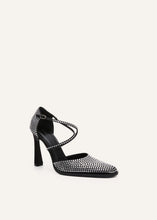 Load image into Gallery viewer, PF22 RETRO SHOES SATIN STRASS BLACK
