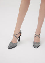 Load image into Gallery viewer, PF22 RETRO SHOES SATIN STRASS BLACK
