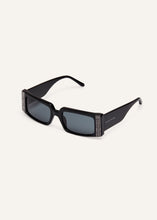Load image into Gallery viewer, Vintage rectangle sunglasses in black crystals
