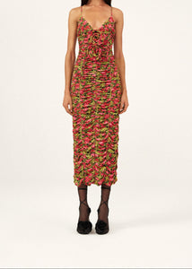 PF23 DRESS 13 GREEN PRINT