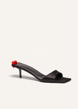 Load image into Gallery viewer, PF23 KITTEN MULES SATIN BLACK
