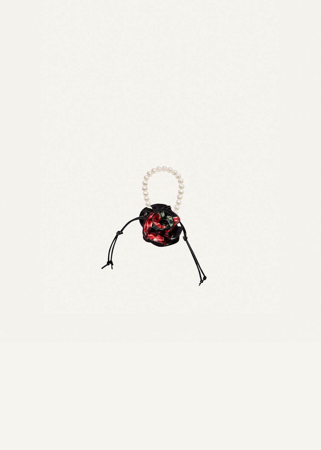 Micro pearl Magda bag in black floral print