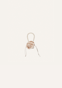 Micro pearl Magda bag in cream crochet