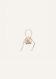 Micro pearl Magda bag in cream satin