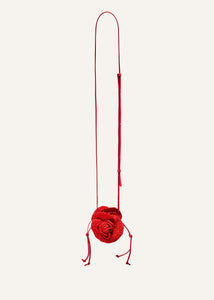 Micro pearl Magda bag in red crochet