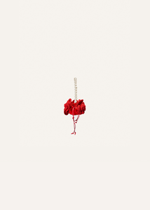 Micro pearl Magda bag in red crochet