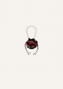 Small pearl Magda bag in black floral print