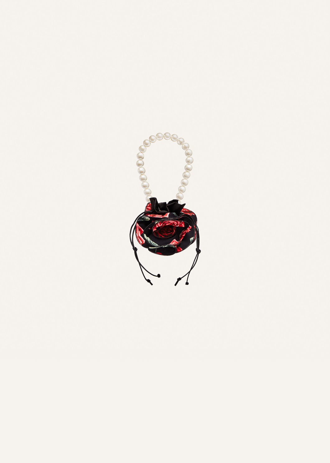 Small pearl Magda bag in black floral print