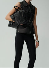 Load image into Gallery viewer, PF24 LEATHER 04 VEST BLACK
