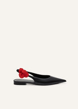 Load image into Gallery viewer, PF24 SLINGBACK FLATS LEATHER BLACK
