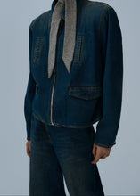 Load image into Gallery viewer, Ultra-low-waist wide-leg denim in dark vintage blue
