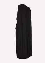 Load image into Gallery viewer, One-shoulder cape maxi dress in black
