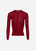 Load image into Gallery viewer, Knitwear henley top in bordeaux
