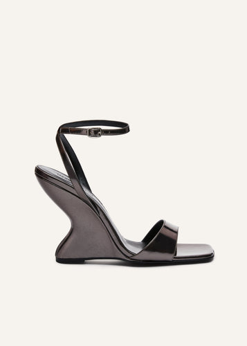 RE22 WEDGE SANDALS GUN METAL