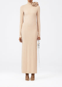 RE23 DRESS 08 BEIGE CRYSTALS