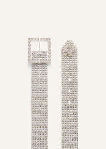 Crystal square belt in silver