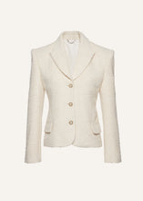 Load image into Gallery viewer, Fitted bouclé blazer in beige
