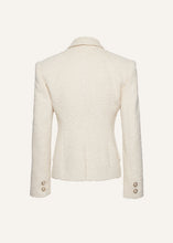 Load image into Gallery viewer, Fitted bouclé blazer in beige
