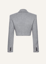 Load image into Gallery viewer, Cropped double breasted blazer in grey

