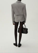 Load image into Gallery viewer, Cropped double breasted blazer in grey
