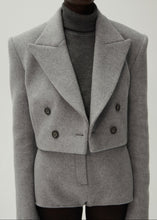 Load image into Gallery viewer, Cropped double breasted blazer in grey
