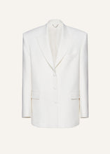 Load image into Gallery viewer, Classic oversized wool blazer in cream
