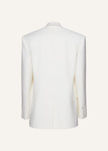 Load image into Gallery viewer, Classic oversized wool blazer in cream
