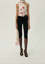 Load image into Gallery viewer, Jersey wrap neck top in cream print
