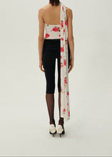 Load image into Gallery viewer, Jersey wrap neck top in cream print
