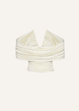 Load image into Gallery viewer, Ruched v neck wrap blouse in cream

