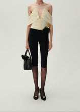 Load image into Gallery viewer, Ruched v neck wrap blouse in cream
