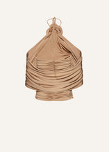 Load image into Gallery viewer, Flower appliqué wrap blouse in beige
