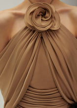 Load image into Gallery viewer, Flower appliqué wrap blouse in beige
