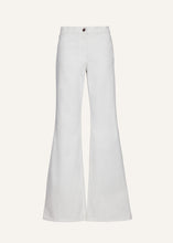 Load image into Gallery viewer, Mid-rise flare denim pants in white sand

