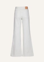 Load image into Gallery viewer, Mid-rise flare denim pants in white sand
