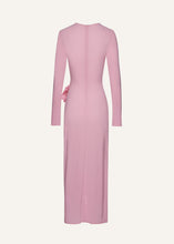 Load image into Gallery viewer, Gathered long sleeve maxi dress in pink
