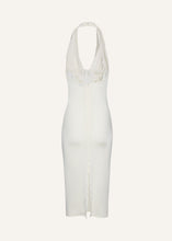 Load image into Gallery viewer, Cowl neck halter midi dress in cream
