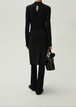 Load image into Gallery viewer, Flared knitwear pants in black
