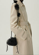 Load image into Gallery viewer, Magda bag muslin strap in black satin
