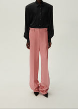 Load image into Gallery viewer, Wide leg silk tailored pants in pink

