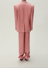 Load image into Gallery viewer, Wide leg silk tailored pants in pink
