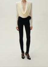 Load image into Gallery viewer, Waist wrap jersey leggings in black
