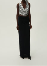 Load image into Gallery viewer, Hip plunge maxi skirt in black
