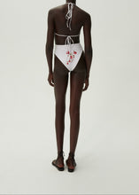 Load image into Gallery viewer, Classic high waist flower swim bottom in cream print
