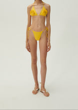 Load image into Gallery viewer, High-waist string tie swim bottom in yellow
