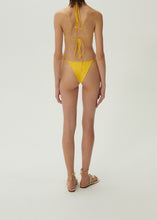 Load image into Gallery viewer, High-waist string tie swim bottom in yellow
